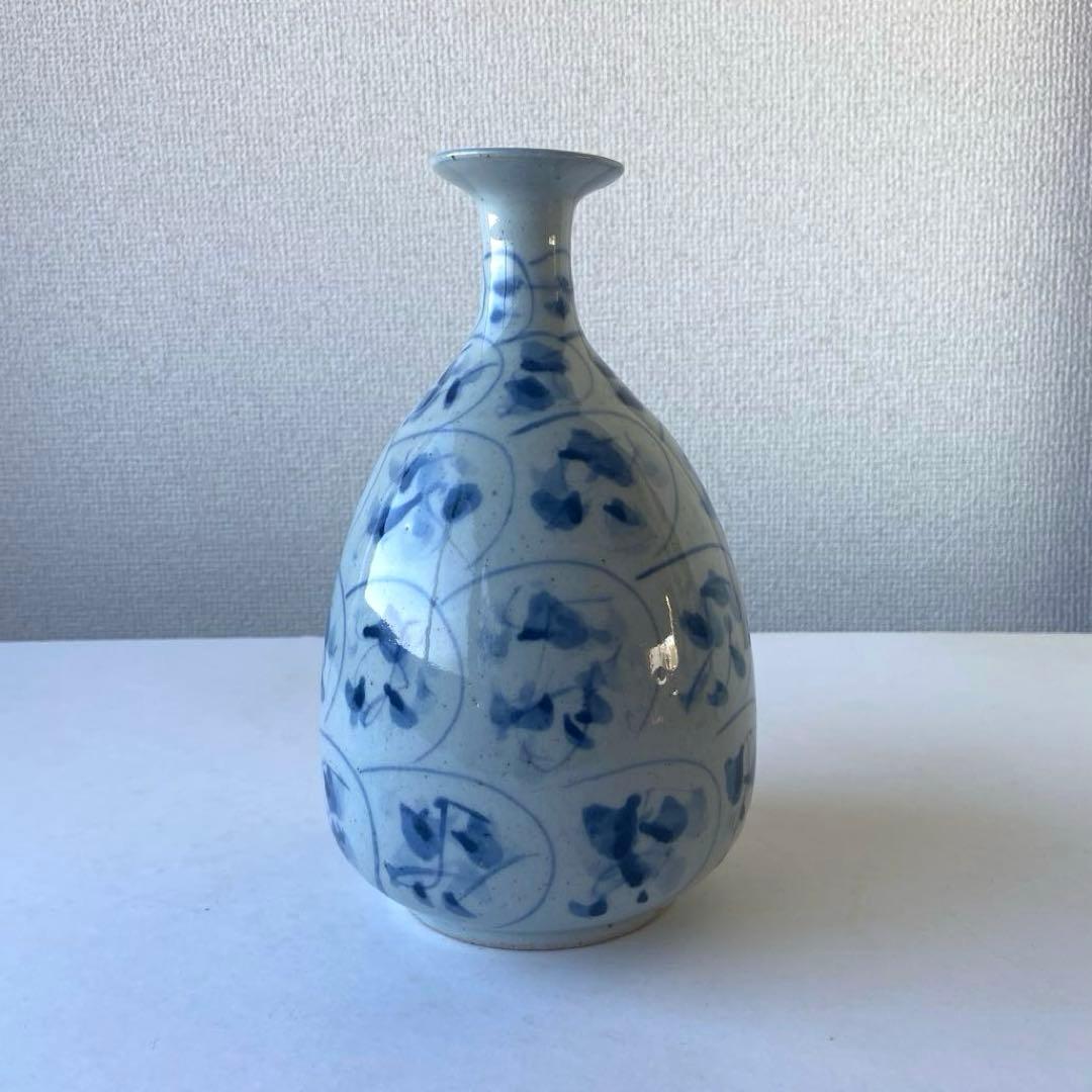 吉川修身　美濃古染付　壷　美濃修身窯　共箱共布