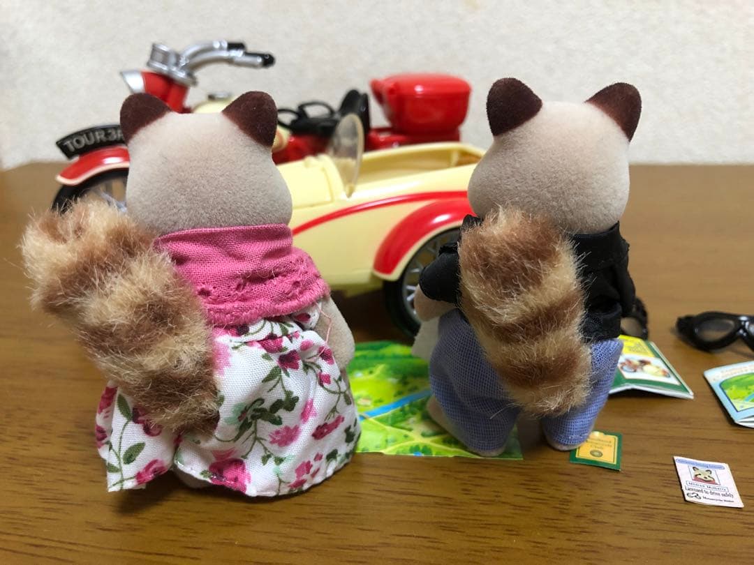 シルバニアファミリーアライグマ 海外版 モーターサイクル&サイドカー