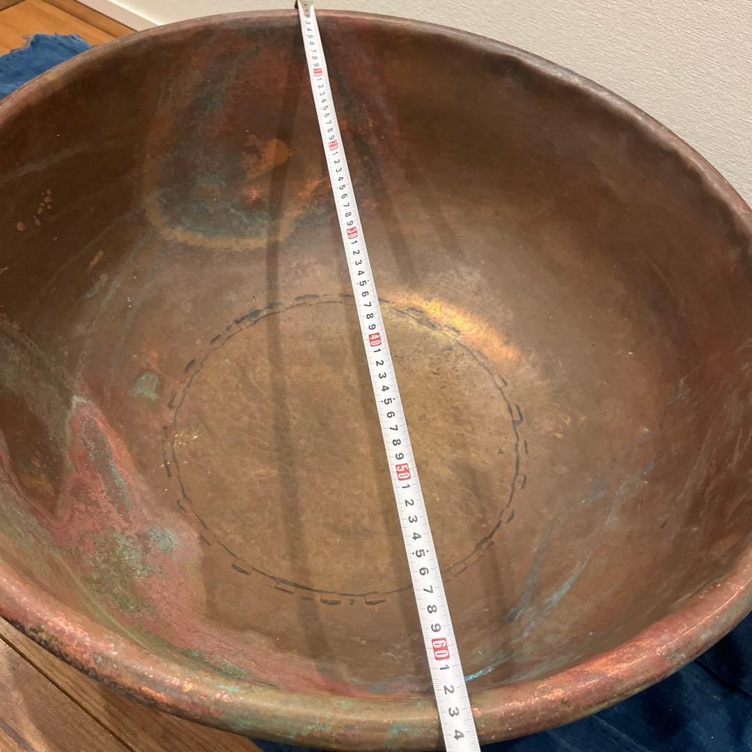 アンティーク　巨大な銅鍋