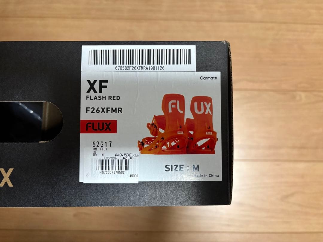 値下！25-26 FLUX XF フラックス M 箱・保証書付 フラッシュレッド