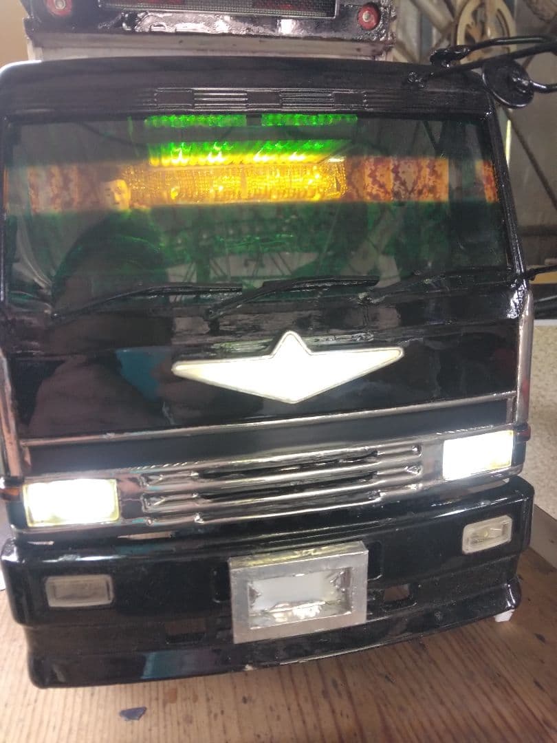 1/14ラジコン、トラック、ムネトラ模型、3期型グレートキャビン。配線済み