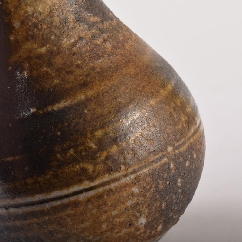 茶道具　備前焼　山本雄一造　茶入　仕覆付　共箱　V　7102