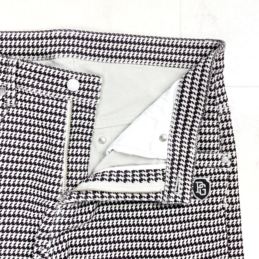 美品 パーリーゲイツ ゴルフウェア 千鳥柄パンツ 茶 サイズ5*GD1159