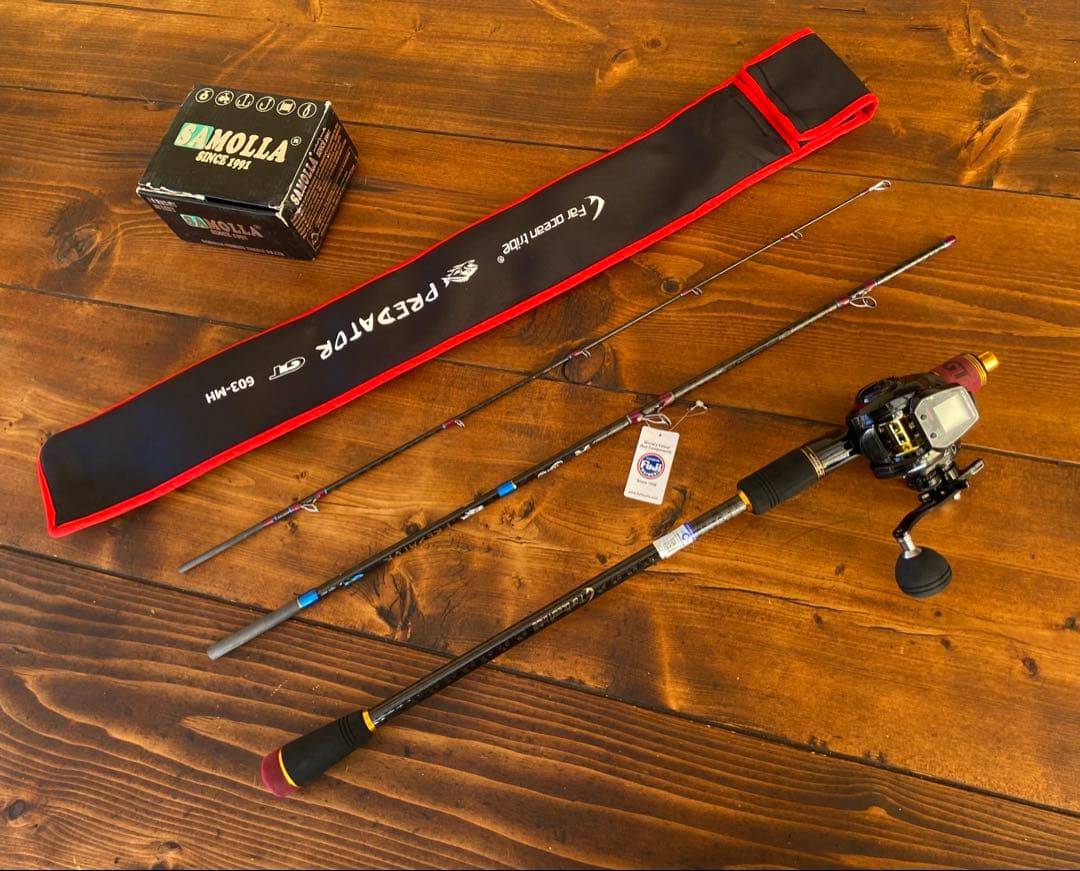 ジギングセット　3ピースパックロッド　Fujiガイド タイラバ　カーボン　MH