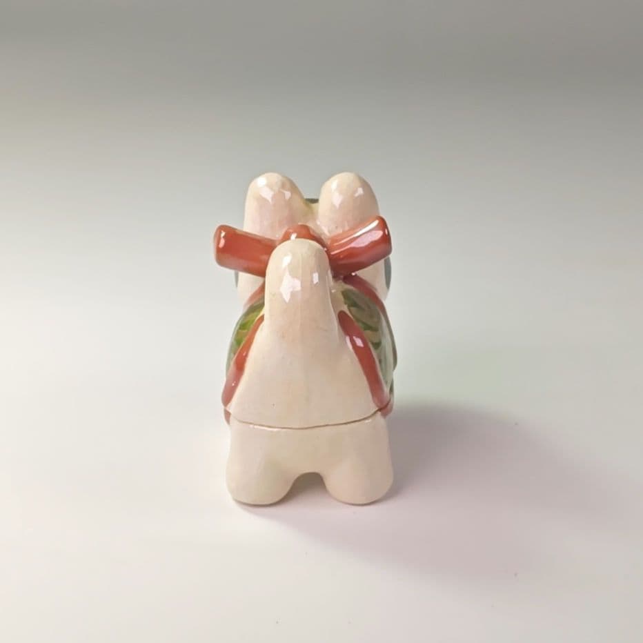 ウ317 香合『伊東桂楽造』『干支　はりこ　犬　香合　共箱』茶道具