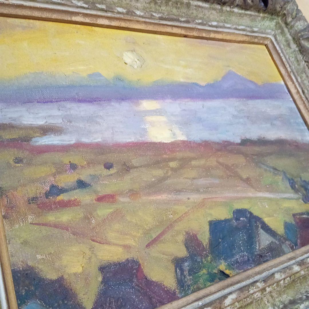 【 真作 】 物故巨匠 笹鹿彪『びわ湖 雄琴風景』光風会員 日展会員