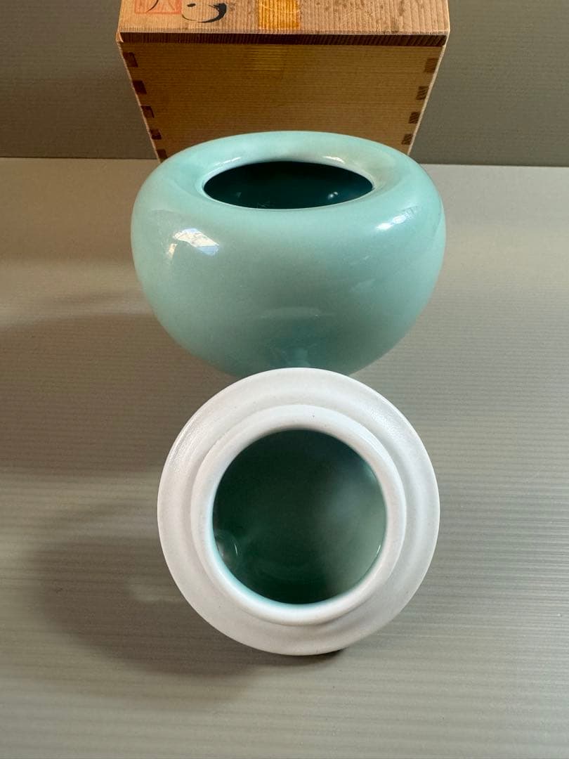 1544 鍋島焼　青磁獅子　香炉　未使用