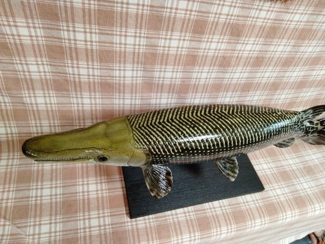 ハンドメイド　自作61cmアリゲーターガー　フィギュア　レプリカ　模型　古代魚