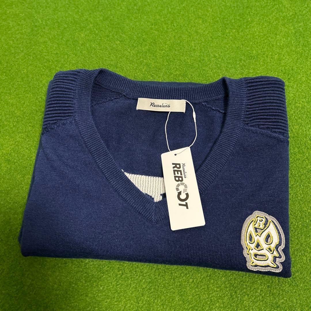 Russeluno ラッセルノ Vネックニット ゴルフ　ネイビー　6