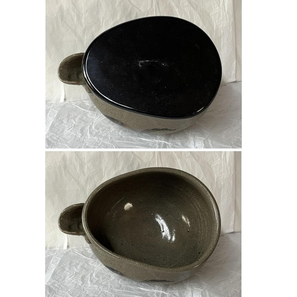 F1423 絵唐津 片口 水指 木箱入り 唐津 茶道具