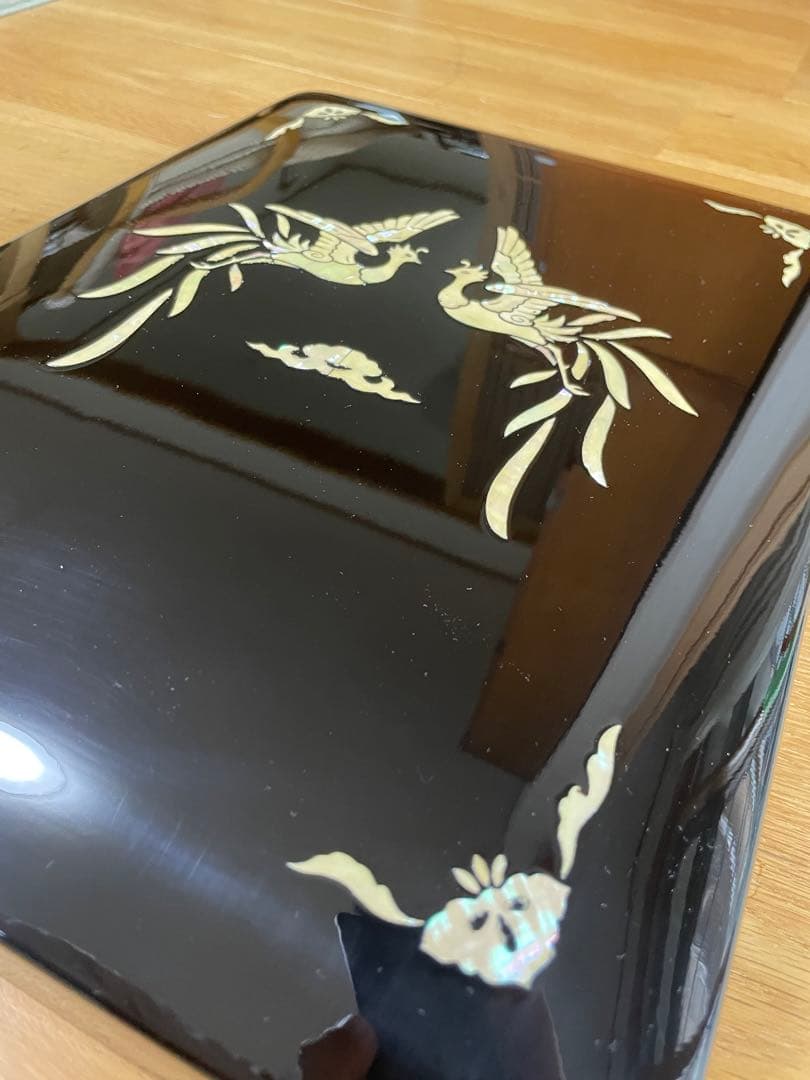 輪島塗　漆器 鳳凰装飾付き　高岡漆器　青貝塗り　螺鈿
