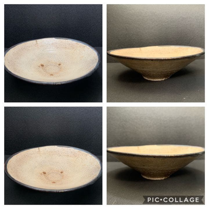 時代　瀬戸唐津皮鯨手(皮くじら)平茶碗　古唐津　古瀬戸　美術館級