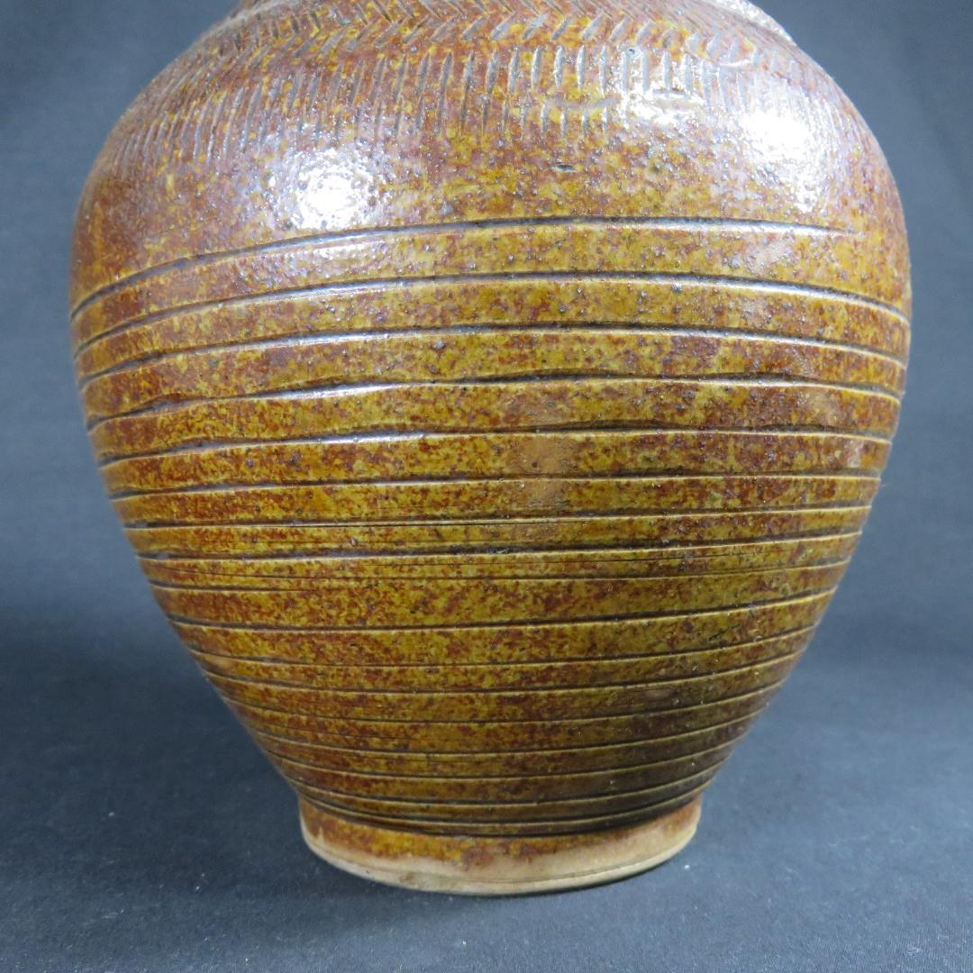 相馬 壺 徳利 花器 一輪挿し 民藝 飾り壺 時代物 鉄釉 とび鉋 希少