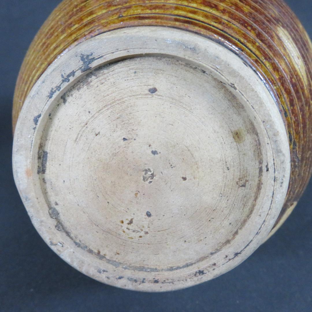 相馬 壺 徳利 花器 一輪挿し 民藝 飾り壺 時代物 鉄釉 とび鉋 希少