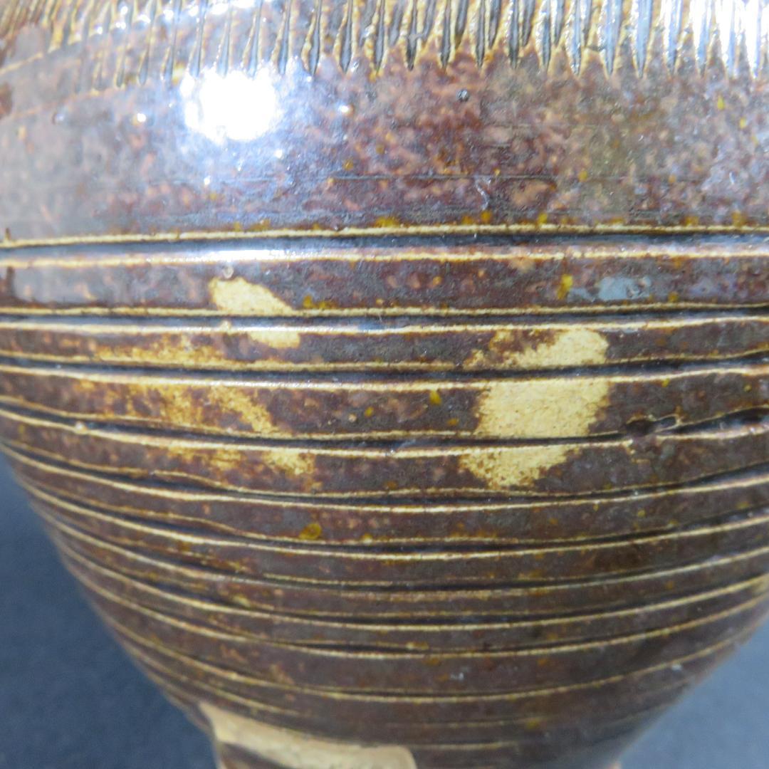 相馬 壺 徳利 花器 一輪挿し 民藝 飾り壺 時代物 鉄釉 とび鉋 希少