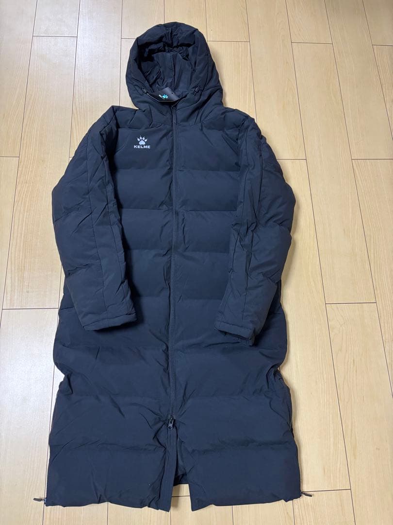新品　ケルメ　KELME 中綿　ベンチコート　ロングコート　Lサイズ　ブラック