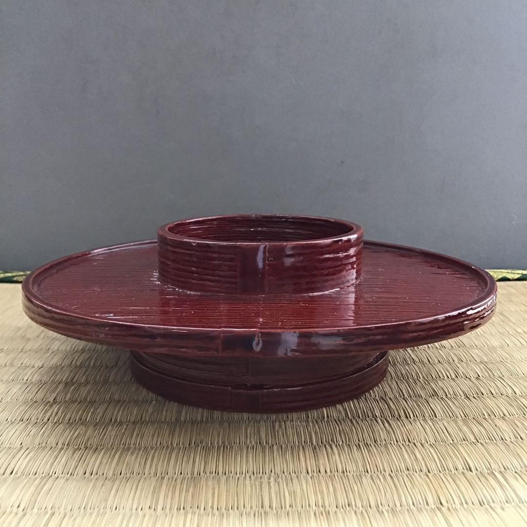 茶道具　柿合わせ天目台　初代楽只斎好　松尾流十代不染斎書付　共箱　N219TD