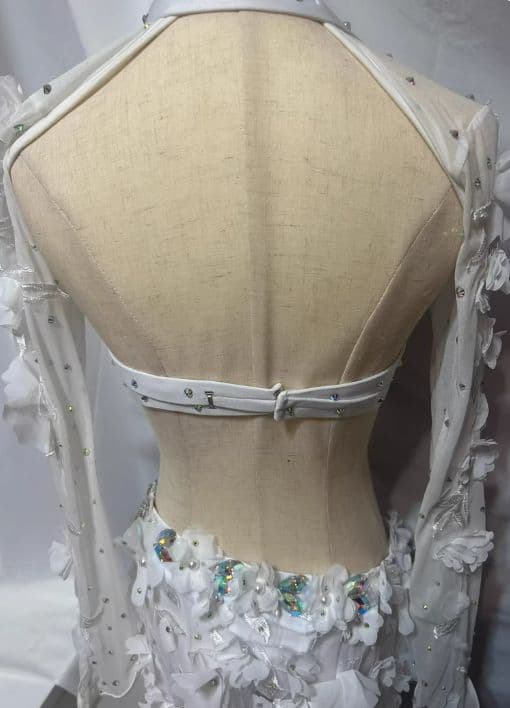 お得 美品 ベリーダンス衣装 ブラスカートセット M 白 モチーフ コスチューム