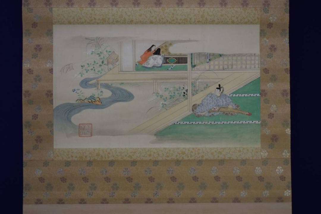 真作/光茂/大和画/布袋屋掛軸HE-531