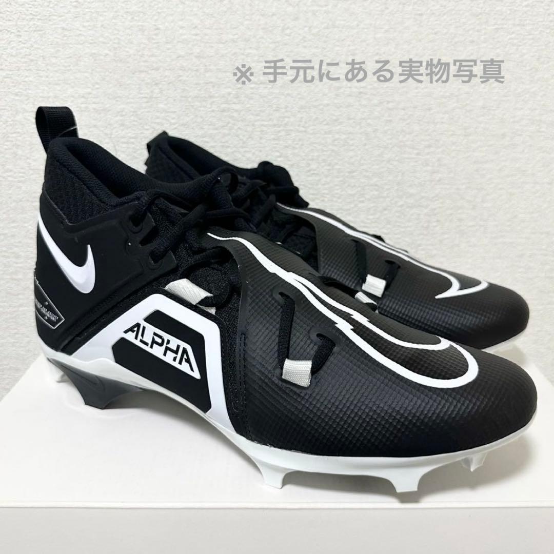 ナイキ 28 アルファメナス 3 アメフト スパイク シューズ 靴 黒 ミッド