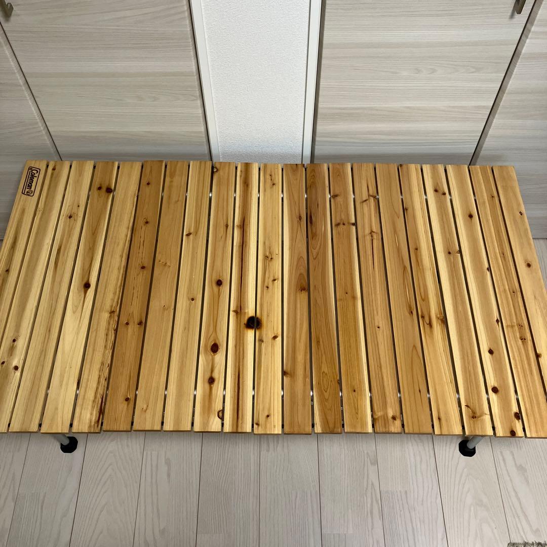 最終値下げ！Coleman☆ナチュラルウッドロールテーブル120