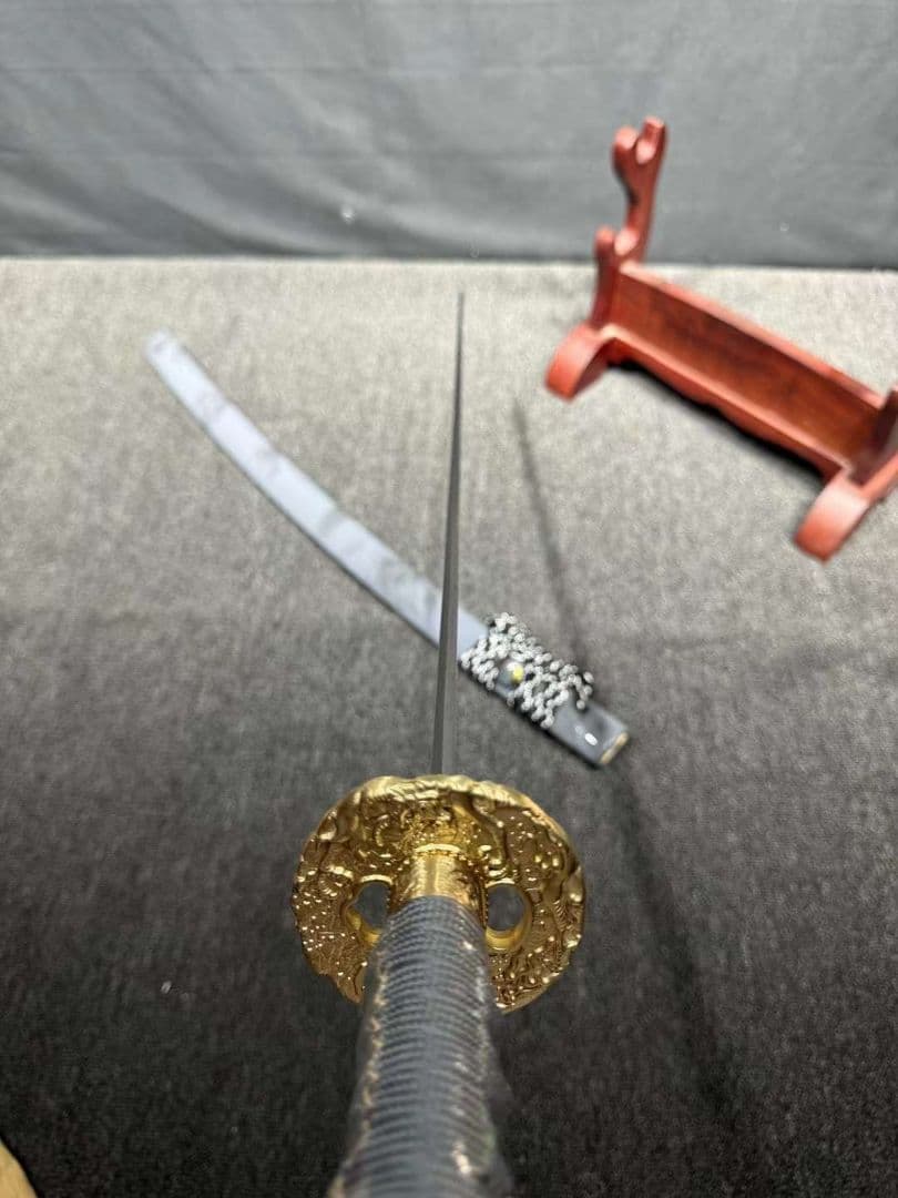 1062-武具 刀装具 日本刀　模造刀 居合刀 武士道 武蔵 鑑賞用 手鍛造打