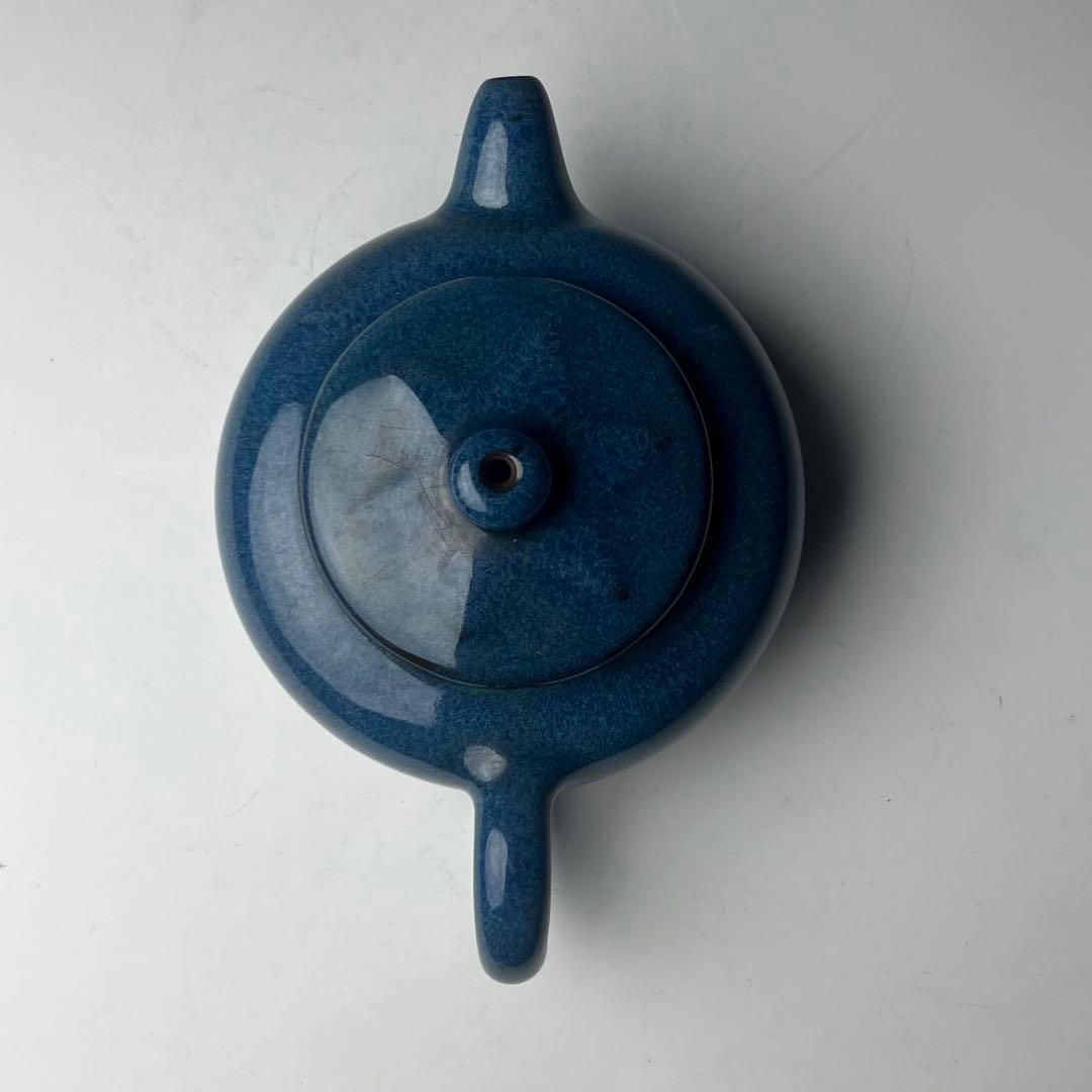 優美 唐物 海鼠釉水注 葛明祥製 款 中国美術 古玩 煎茶道具 急須