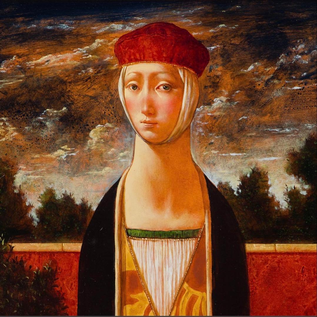 幻想【人気画家】希少　吉岡正人　「祝福の日」　油彩テンペラ