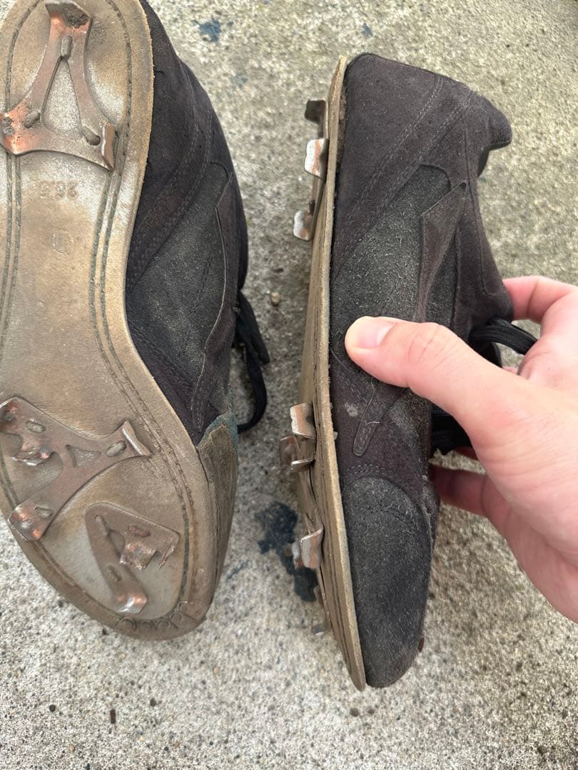 ZETT ブラック スパイクシューズ　革底　26.5センチ