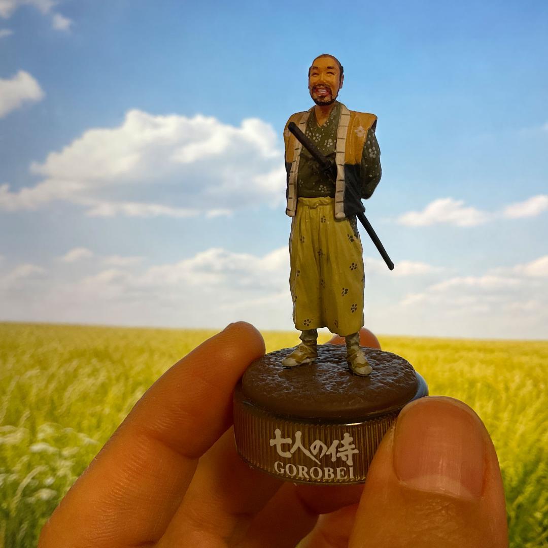 海洋堂　七人の侍　彩色　カラー　侍7体セット　未組立　フィギュア　ボトルキャップ