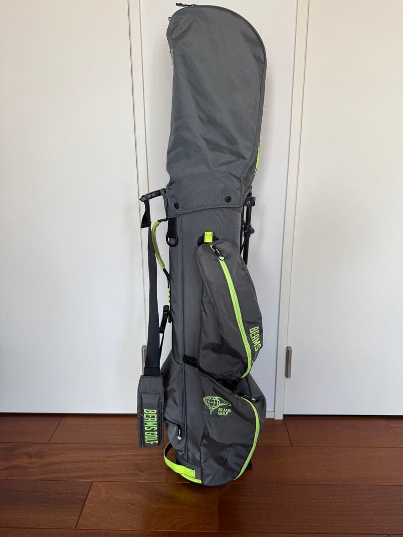 BEAMS GOLF キャディバッグ グレー/ライム