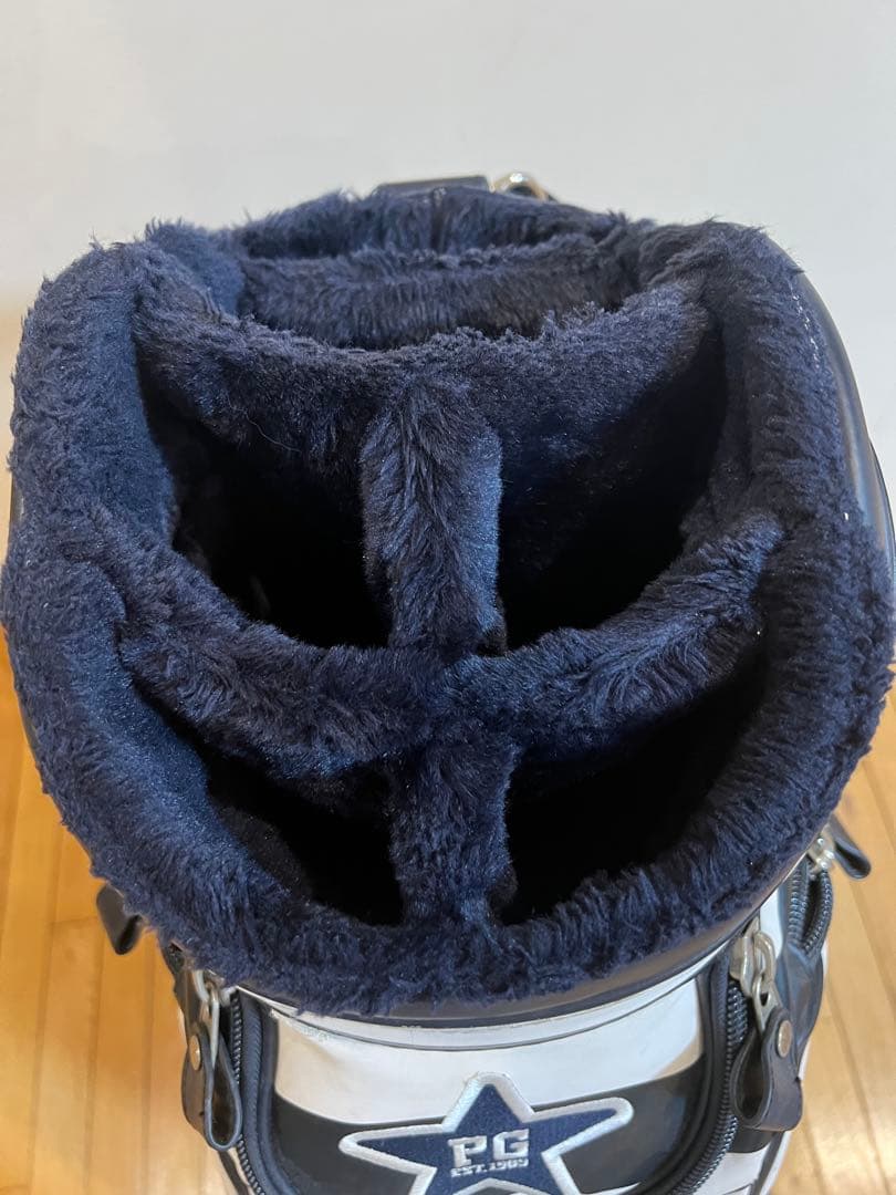 PEARLY GATES キャディバッグ 白紺ストライプ