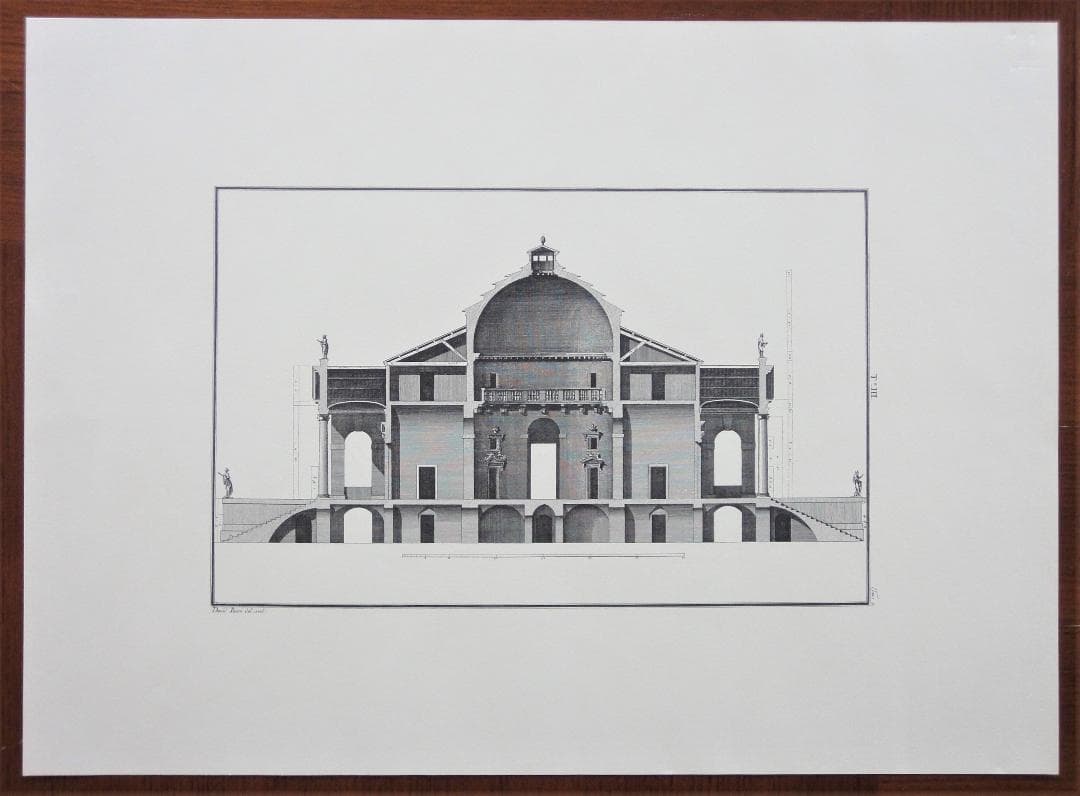 イタリア ルネサンス期の名建築家パッラーディオ 図面3枚 バシリカとラ・ロトンダ