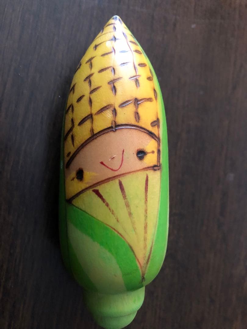 ふくしまひろえ 野菜こけし 果物こけし セット　木製野菜モチーフ人形セット