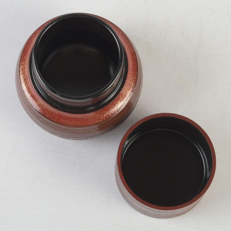 茶道具　漆塗　帽子茶器　棗　時代箱付　V　9816