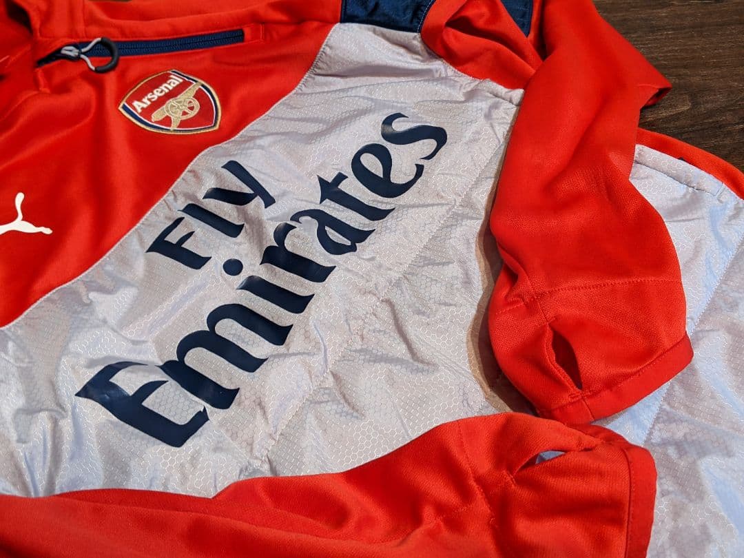 プーマ　アーセナル　中綿　トレーニングウェア　長袖シャツ　サッカー　ハーフジップ