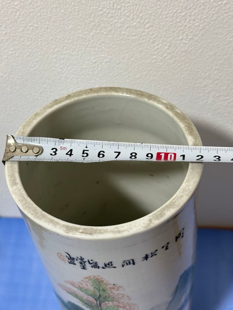 風景画 時代花瓶 中国骨董