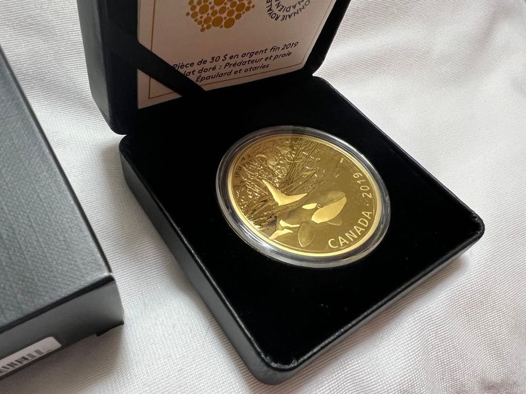 2019年カナダ(30$)シャチとアシカ 銀貨2オンス