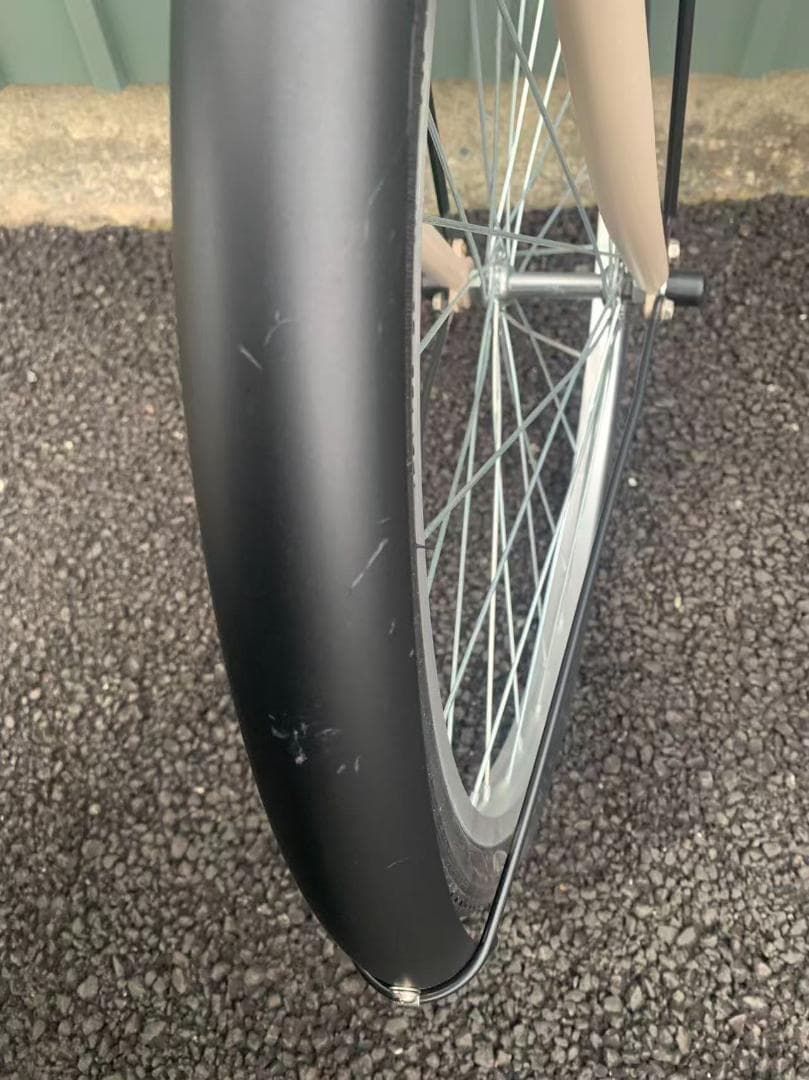 防犯登録無料！折りたたみ26インチ　電動アシスト自転車 通勤通学モデル　ベージュ