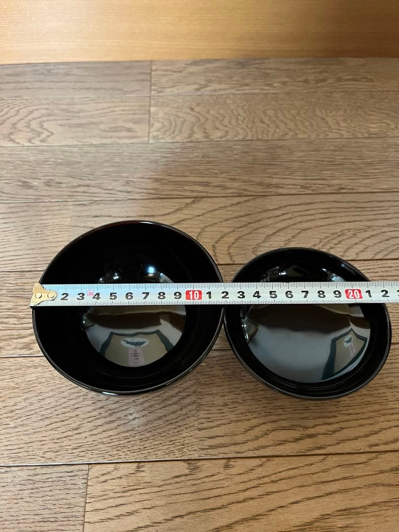 会津塗　本漆仕上　御吸物椀　乙造作　紅梅　黒　新品未使用　共箱付