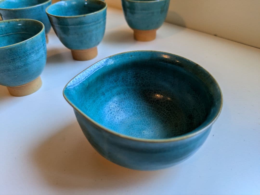 トルコブルー　やちむん　茶器セット　煎茶