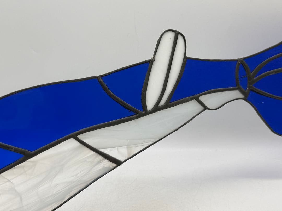 時代　ステンドガラス　抹香鯨　インテリア　置物　送料込み260131