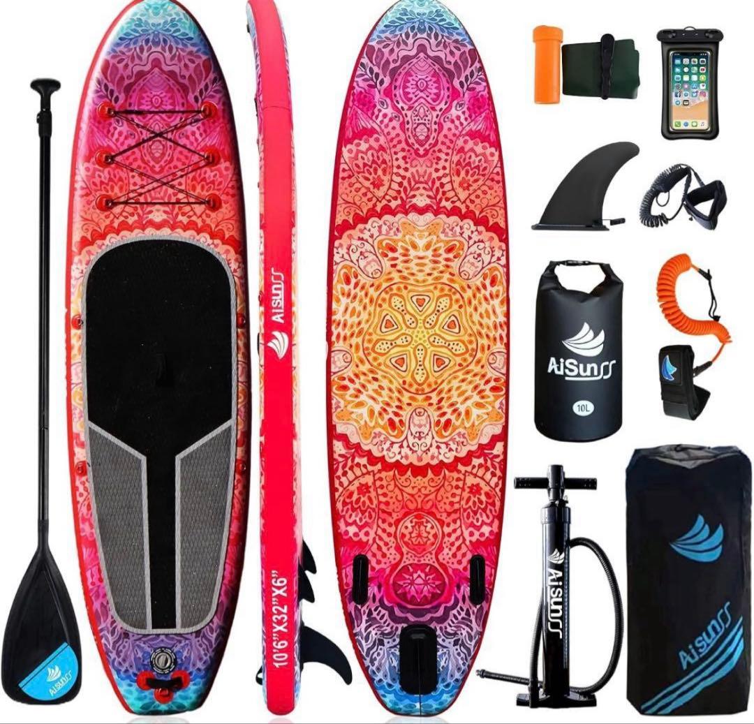 初心者OK サップボードー式セット SUP軽量＆収納簡単　カーボンパドル付き➕