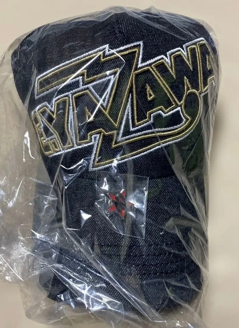 新品未開封未使用　ピンバッチ付きE.YAZAWAデニムメッシュキャップ