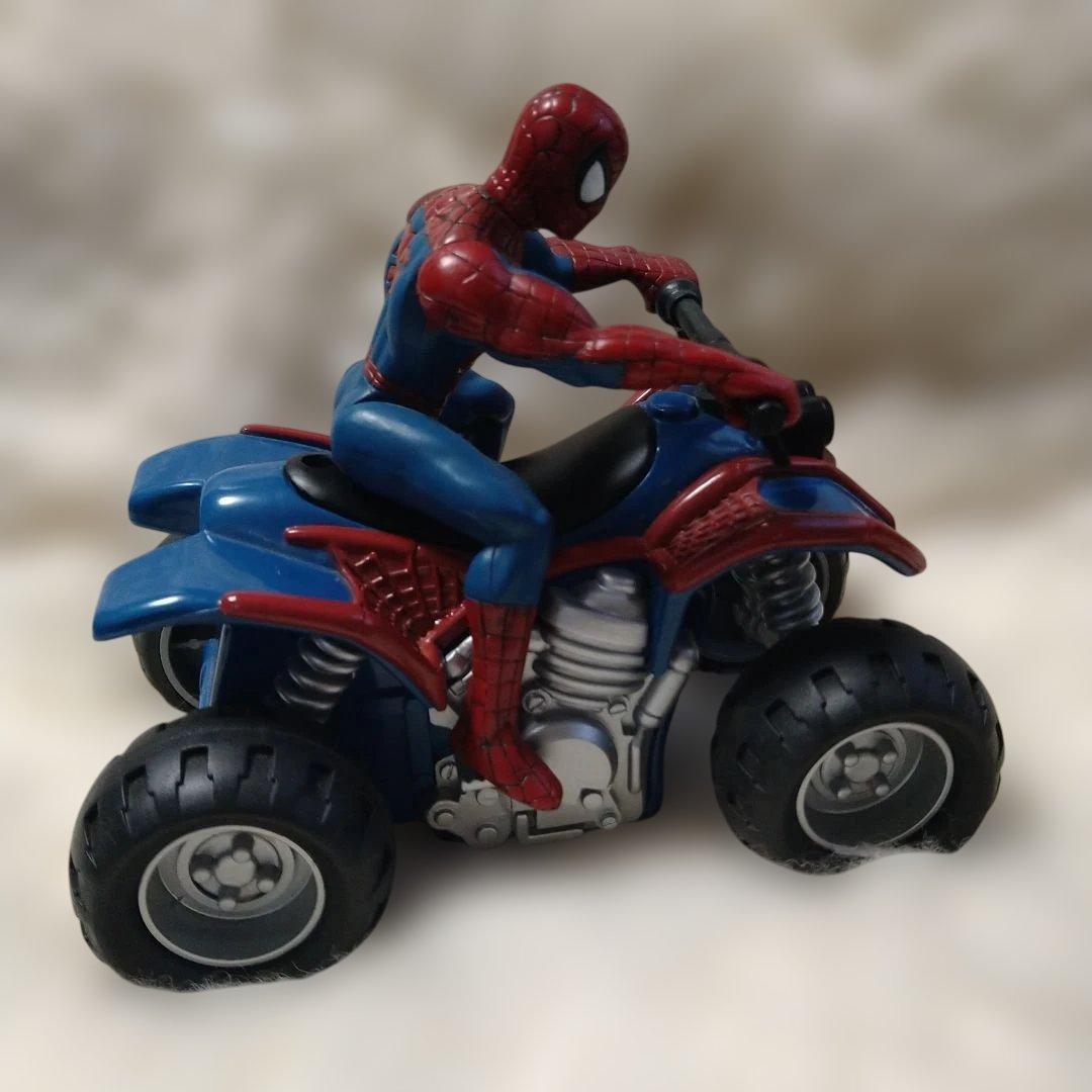 ✰レア、スパイダーマン ATV フィギュア電池式走行、前のライト点灯します。