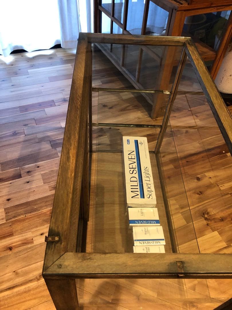 c*s様 ガラスショーケース 中型 木製 ブラウン