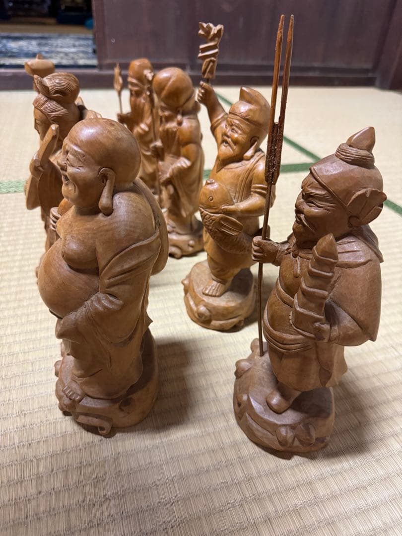 【御利益・開運】木彫り 七福神像 7体セット
