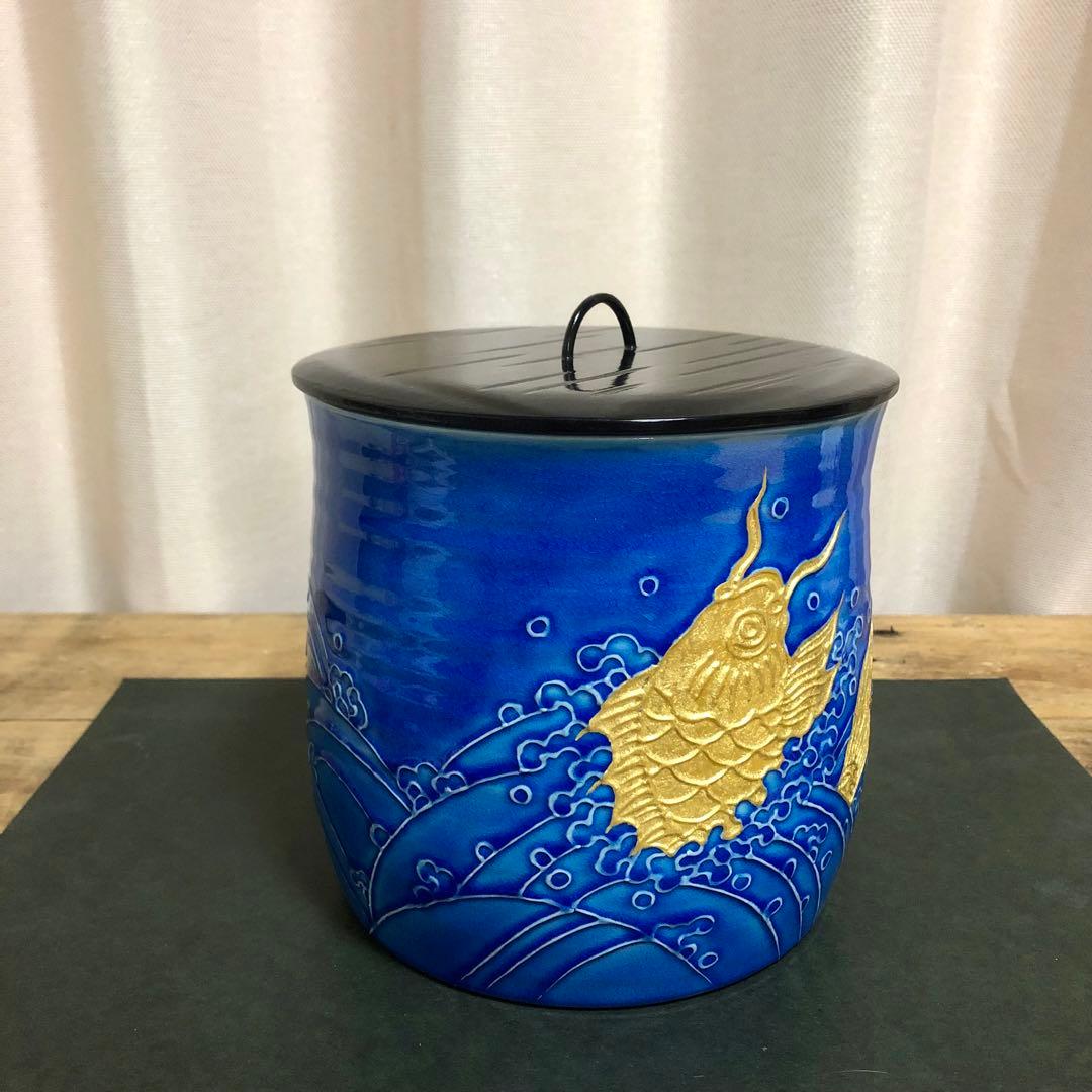 nesyu 小峠丹山 浅黄交趾荒磯水指 共箱 茶道具