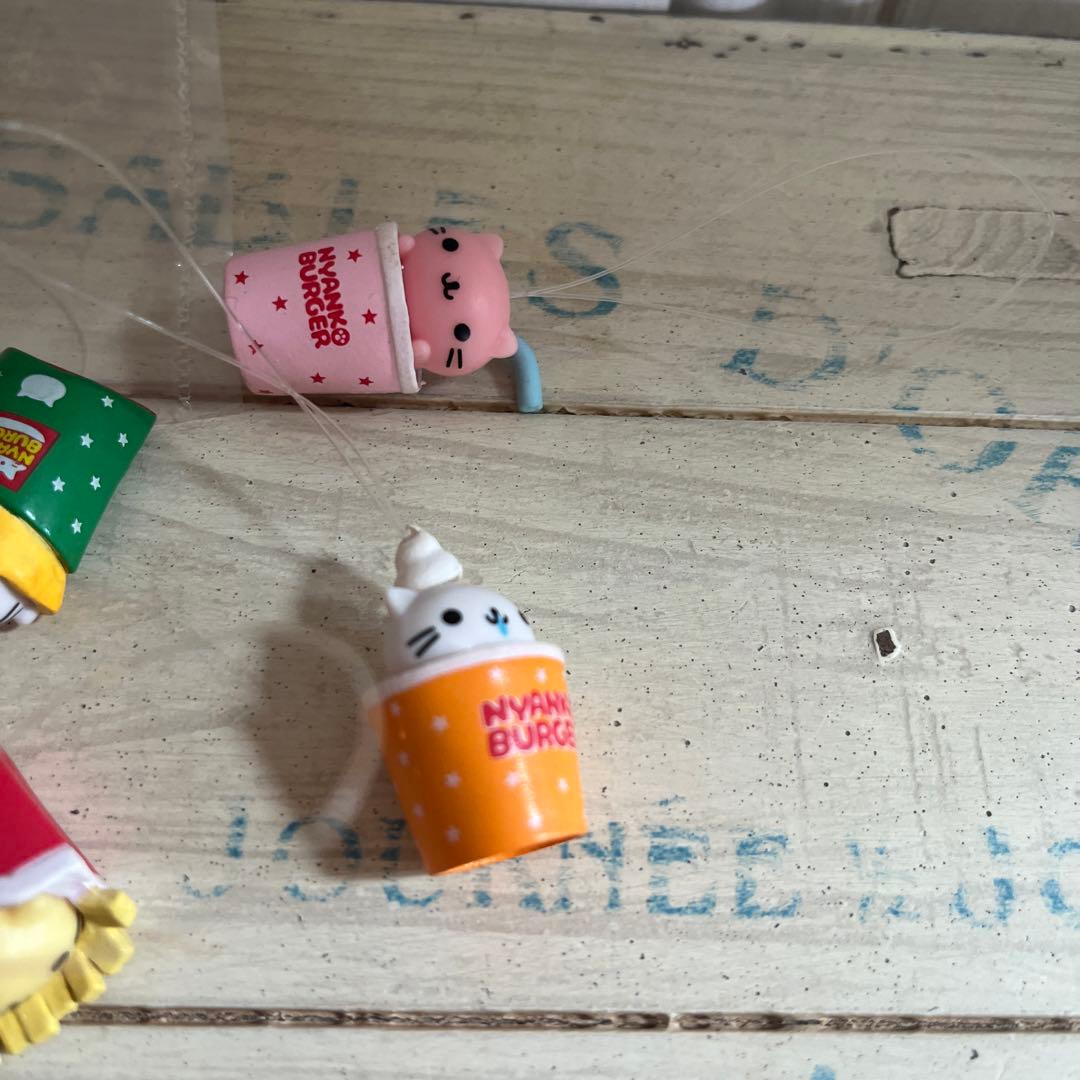 平成レトロ　にゃんにゃんにゃんこ　にゃんこバーガー　マスコット　9点セット