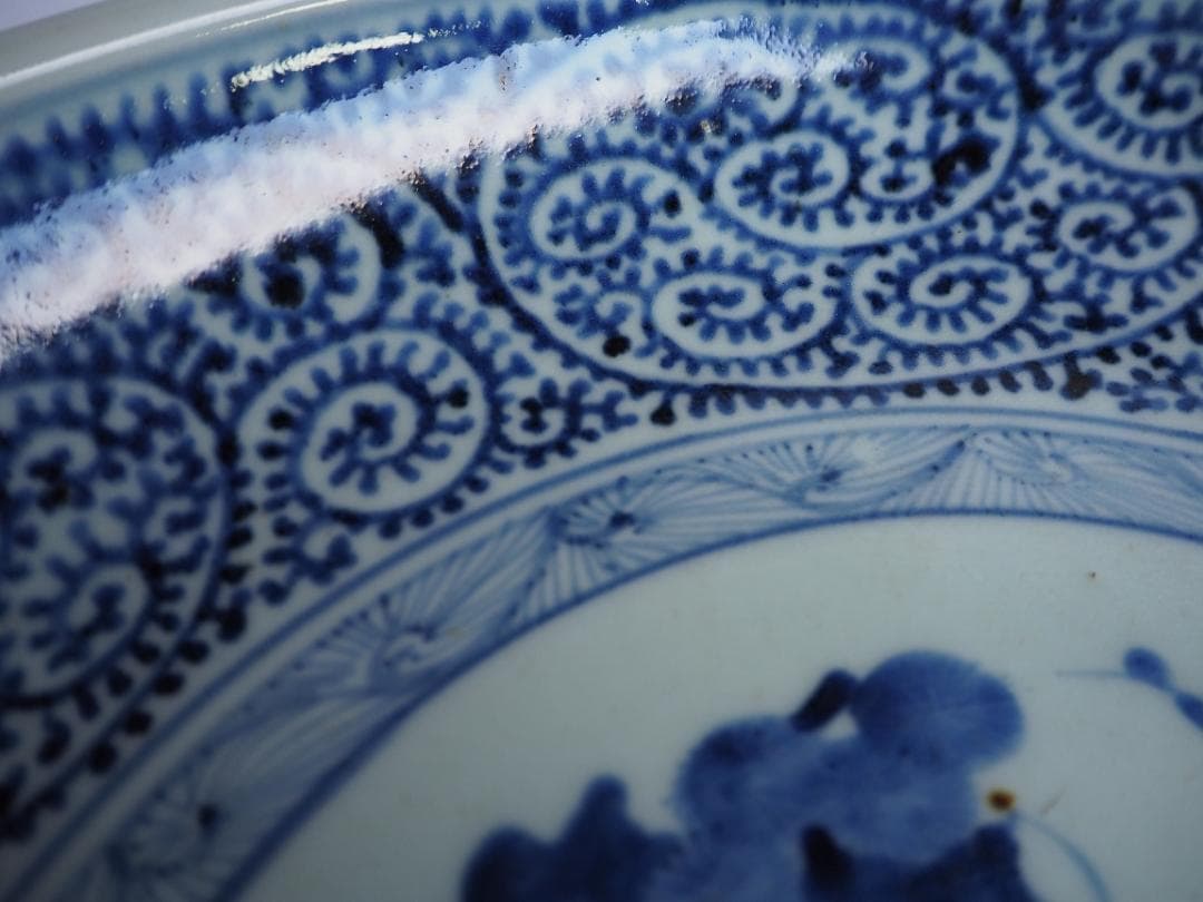 古伊万里松竹梅蛸唐草文尺皿（江戸時代＊18世紀中期）